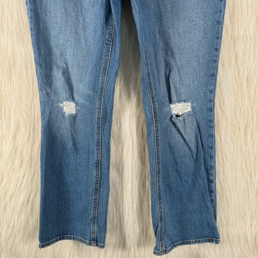 J. Crew Womens Mid Rise Flare Crop Jeans Distressed Med Wash BO748 SP23 27 - Picture 3 of 11